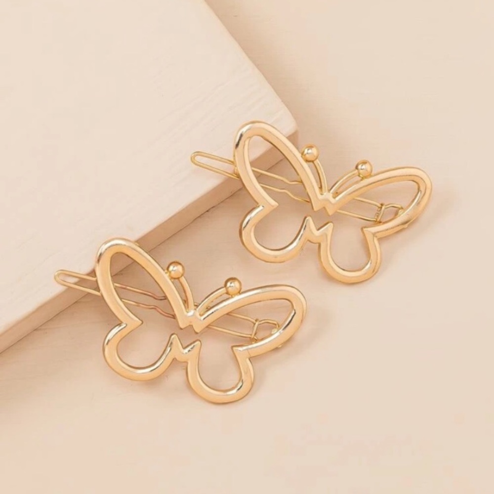 2 pcs butterfly decor hair clip